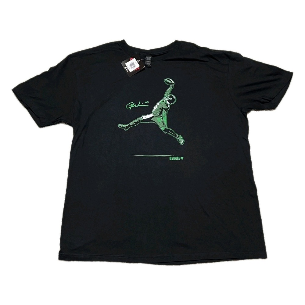 NWT Men's NY Jets Garrett Wilson: One-Handed Air Catch‎ Short Sleeve T-Shirt~ XL